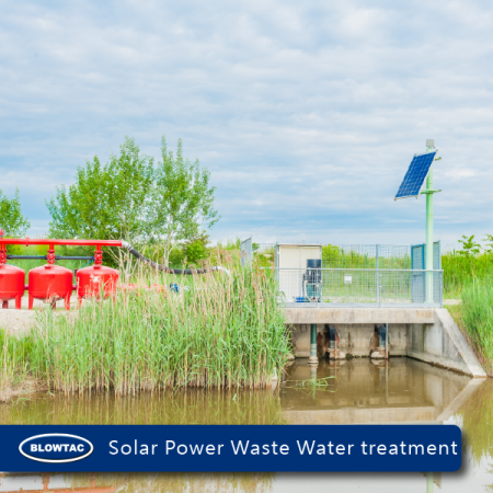 Aerazione per trattamento acque reflue con energia solare